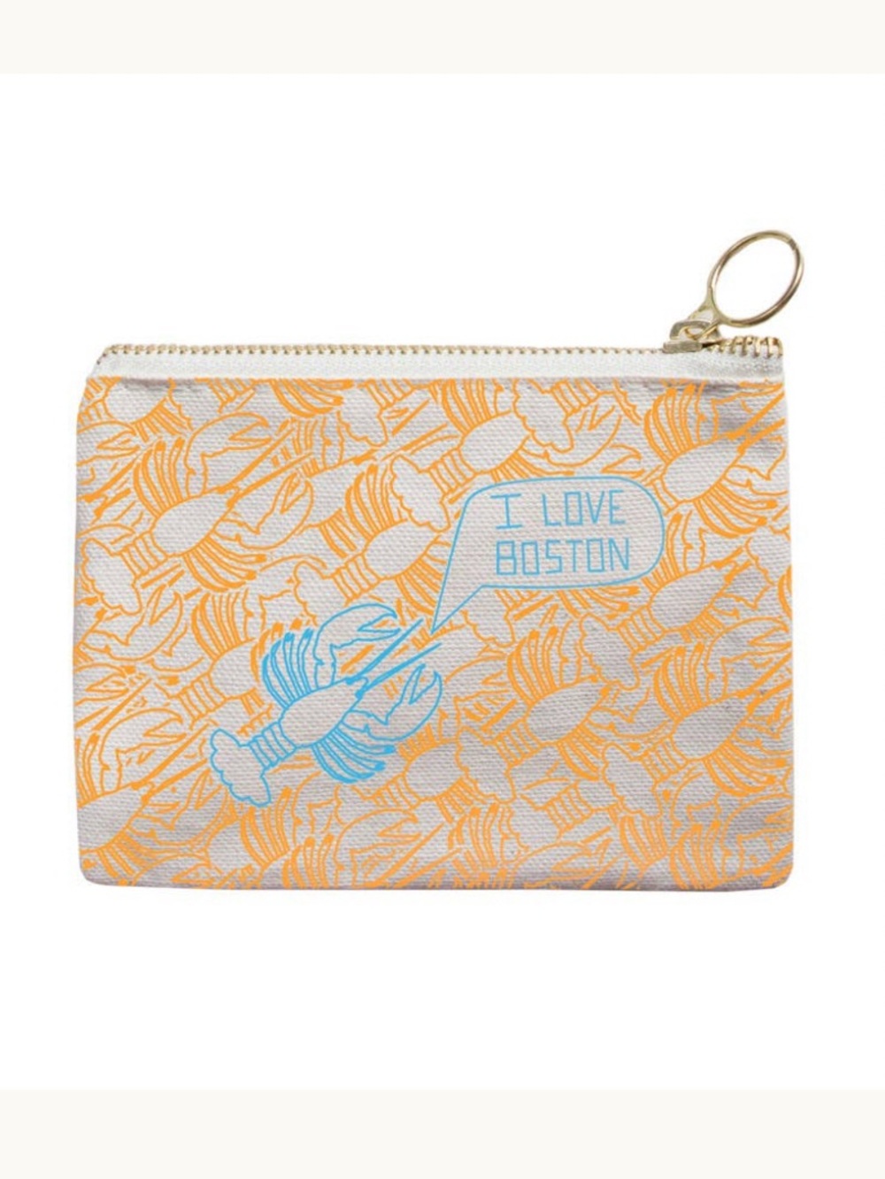 Maptote I love Boston Coin Purse lobster design yellow blue NWT